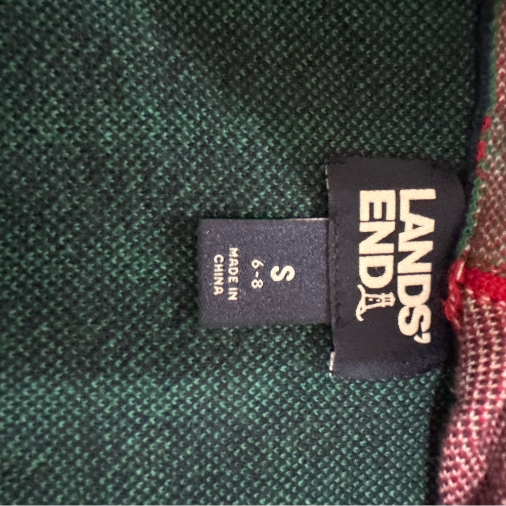 Lands' End Holiday Plaid Cardigan woman’s Small - Picture 3 of 5